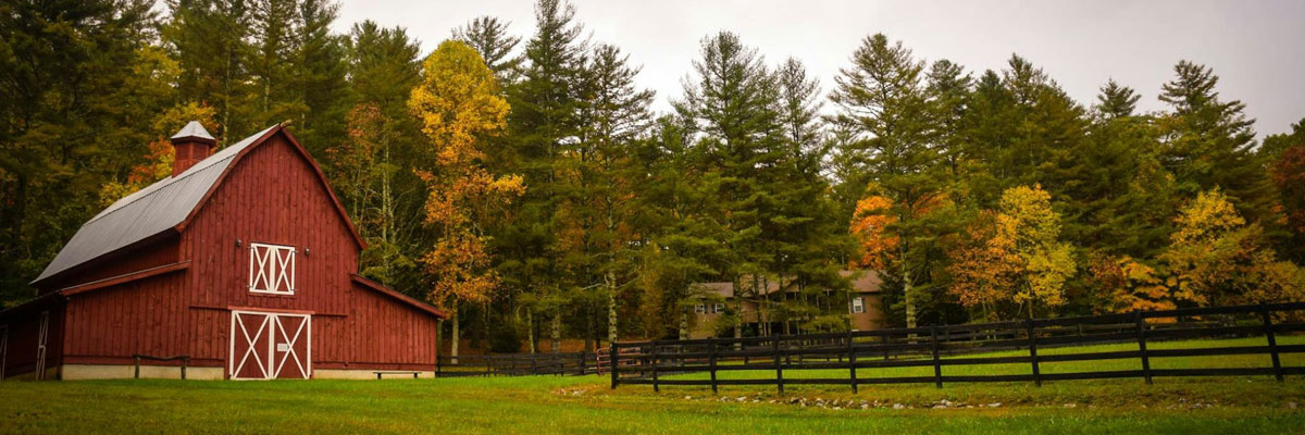 red barn on a farm property